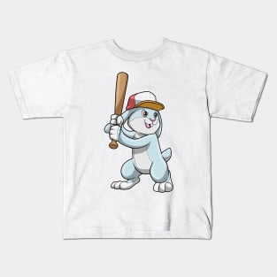 Rabbit at Baseball with Baseball bat Kids T-Shirt